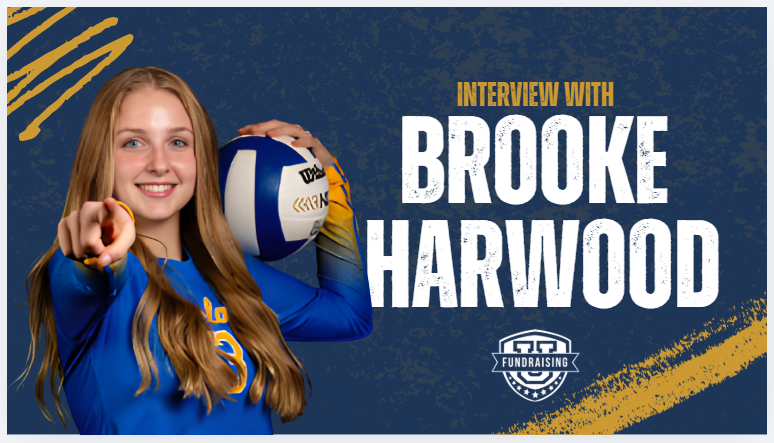 Brooke Harwood Casteel Volleyball player promoting an interview about Fundraising University